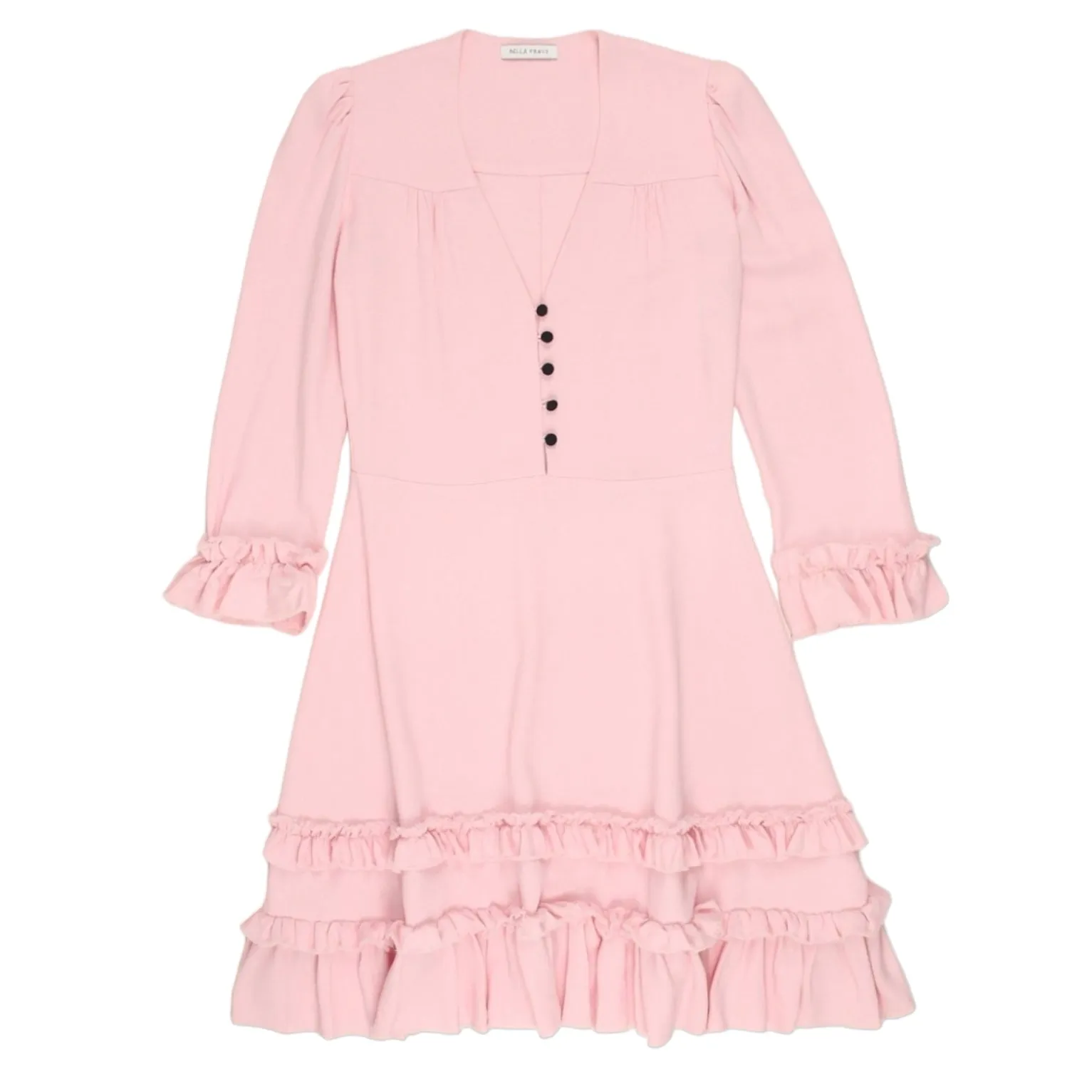 Bella Freud Pink Crepe Raw Edge Dress