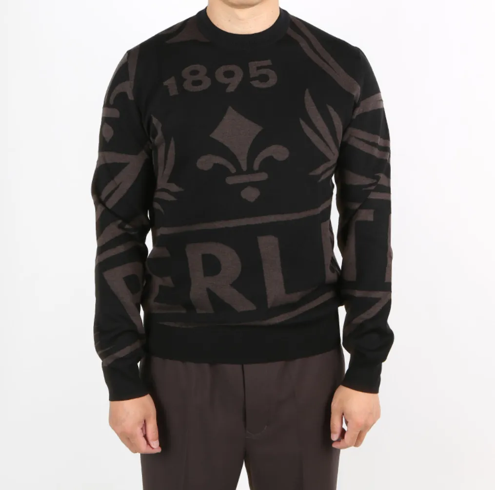 Berluti  |Crew Neck Monogram Wool Long Sleeves Plain