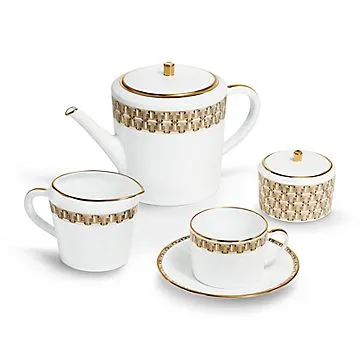 Black Tiffany T True Creamer with a Hand-painted Gold Rim 