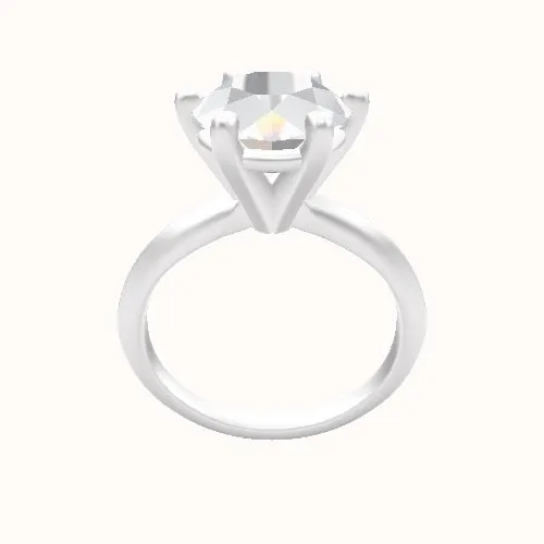 Knife Edge Engagement Ring With High Set Six Prong Head