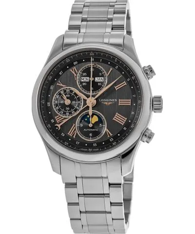 Longines Master Collection Moonphase Automatic Chronograph Grey Dial Steel Men's Watch L2.773.4.61.6