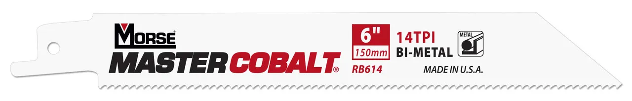 MK Morse RB318ST05 - Recip Saw Blade (BiMetal) "Master Cobalt Metal" 4" x 0.035" 18TPI 5/Pack