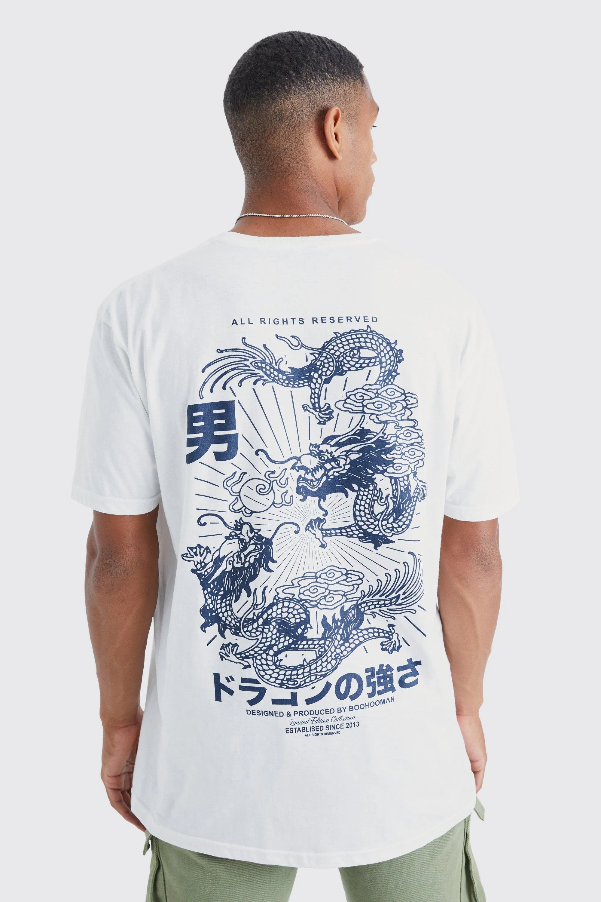 Oversized Dragon Graphic T-shirt | boohooMAN UK