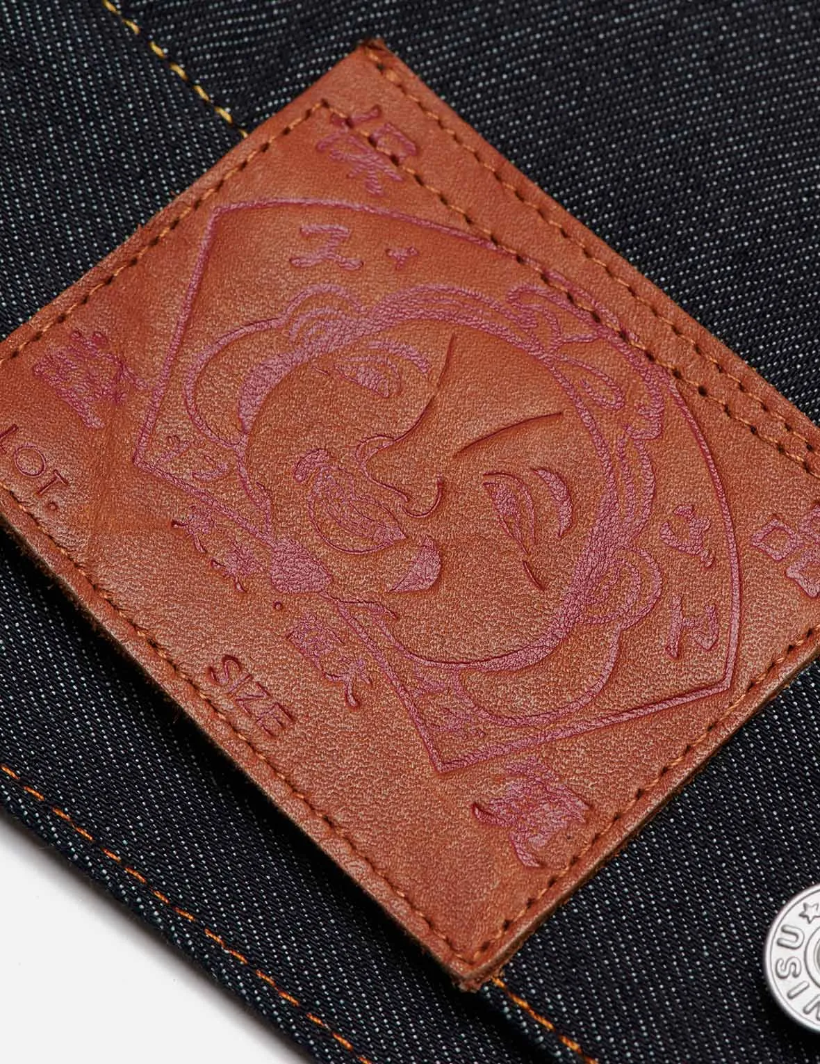 Ukiyo-e Dragon and Chrysanthemum Embroidered Denim Jacket