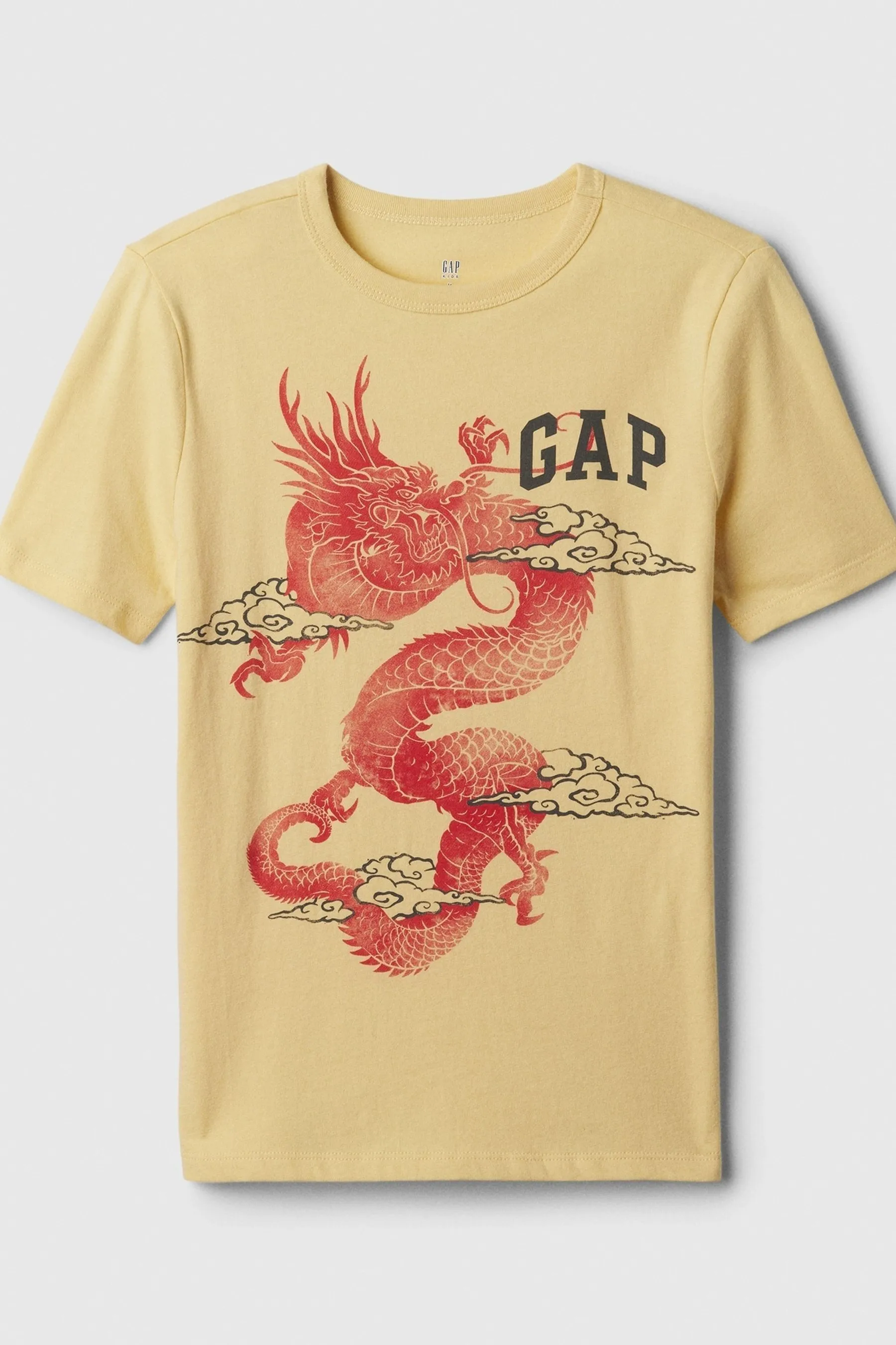 Yellow Dragon Logo Graphic Short Sleeve Crew Neck T-Shirt (4-13yrs)